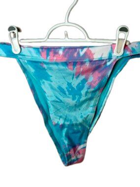H&M Lazy Wave Bikini Bottoms Medium Pink and Blue Tie Dye
